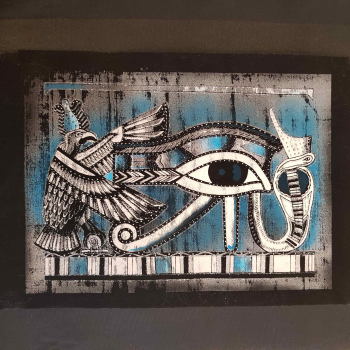 ägypten Auge Horus auf Samt  30 cm x 42 cm