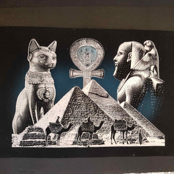 ägyptisches Phantasiebild auf Samt  30 cm x 42 cm