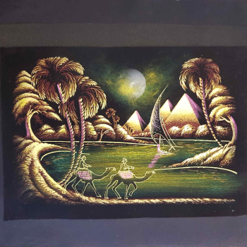ägyptische Landschaft  auf Samt  30 cm x 42 cm