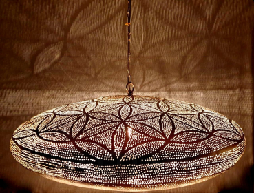 65 - 3 Ufo 65 cm Amun´s Blume des Lebens Gold glanz