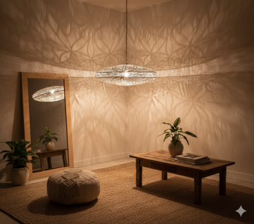 65 - 3 Ufo 65 cm Amun´s Blume des Lebens Gold glanz