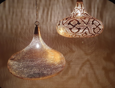 65 - 2 Ufo bzer 45 cm filigran Gold Matt