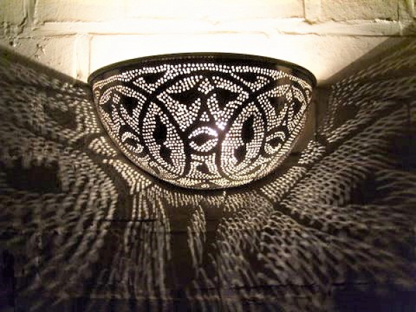 10 Wandleuchte Filigran Silber
