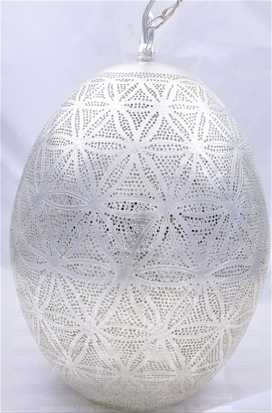 72 - 2 Ei M ca. 30 x 20 cm Blume des Lebens Silber
