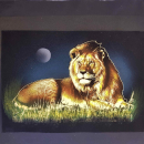 Löwe  auf Samt  30 cm x 42 cm