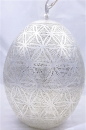 72 - 2 Ei M ca. 30 x 20 cm Blume des Lebens Silber