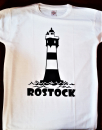 T-Shirt Leuchtturm "Rostock" Druck schwarz